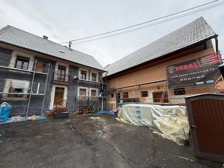 Chantier de ravalement en cours à Hohfrankenheim